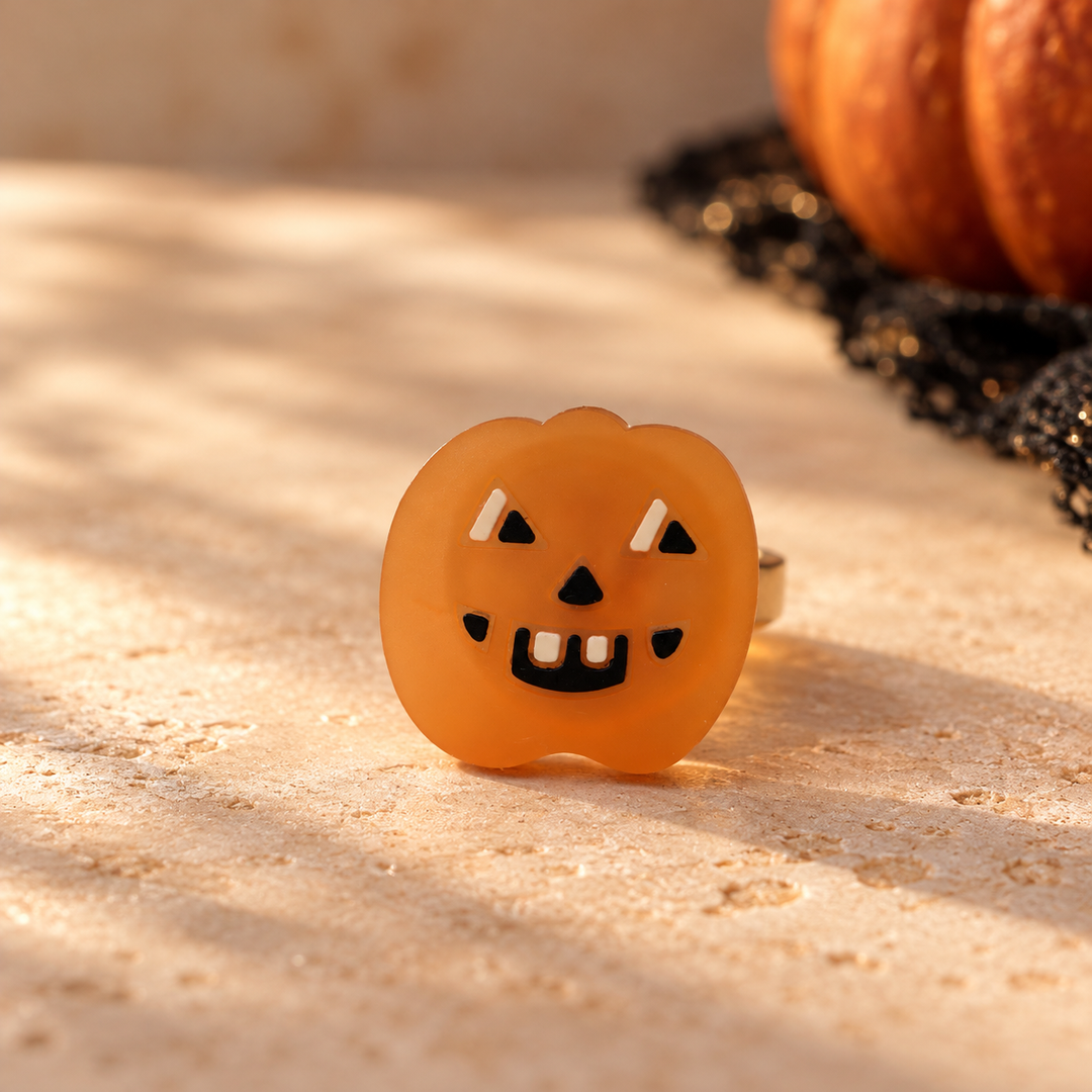 Grinny Pumpkin and Spooky Boo Ring Set
