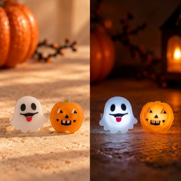 Grinny Pumpkin and Spooky Boo Ring Set