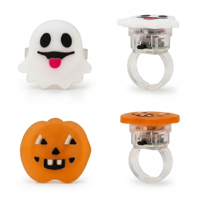 Grinny Pumpkin and Spooky Boo Ring Set