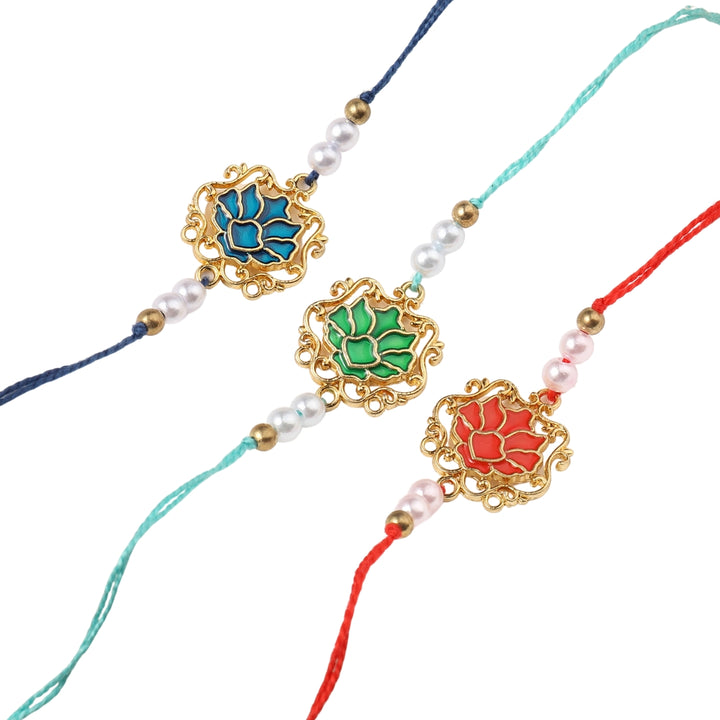 Set of 3 Lotus Blessing Rakhis - Salty Accessories