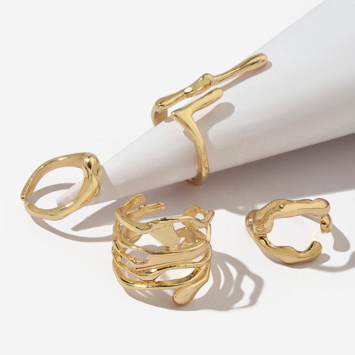 Set of 4 Stacked in Style Ring - Salty Accessories