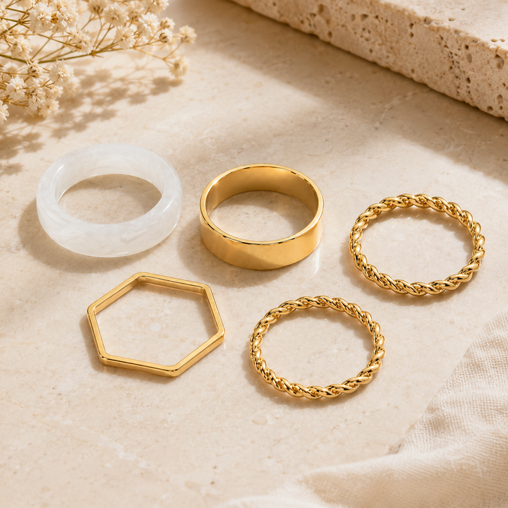 Set Of 5 Utopia Rings
