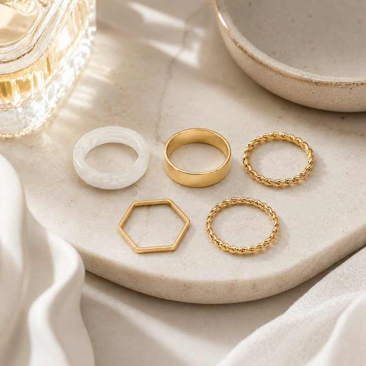 Set Of 5 Utopia Rings