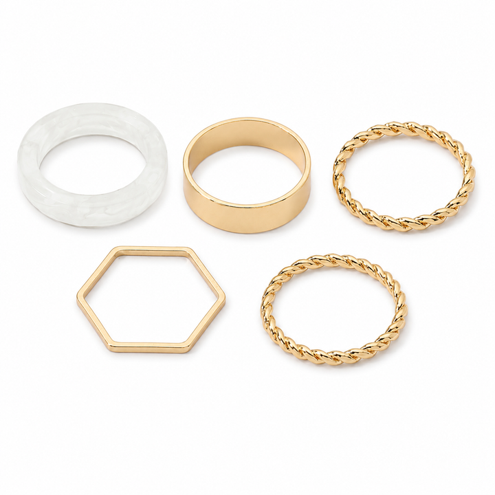 Set Of 5 Utopia Rings