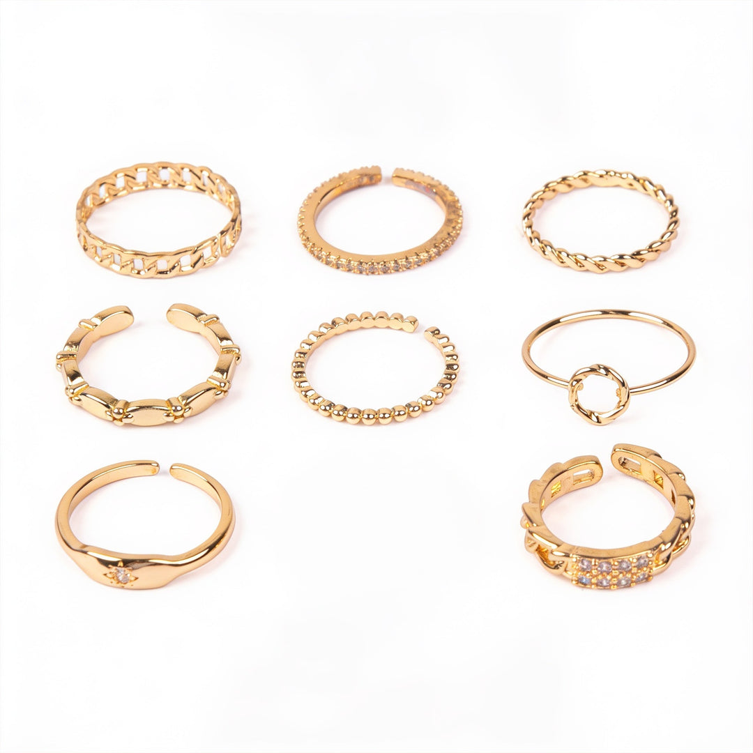 Set Of 8 Spiral Symphony Rings | Salty