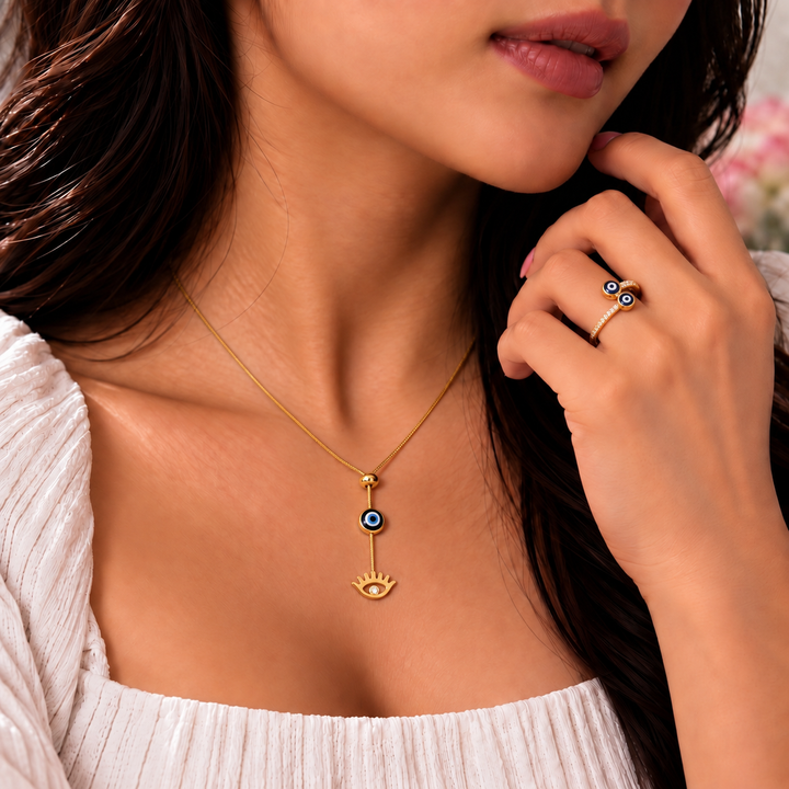 Funky Signal Ring And Necklace Set