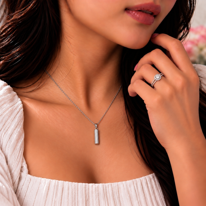 Jazzy Mark Ring And Necklace Set