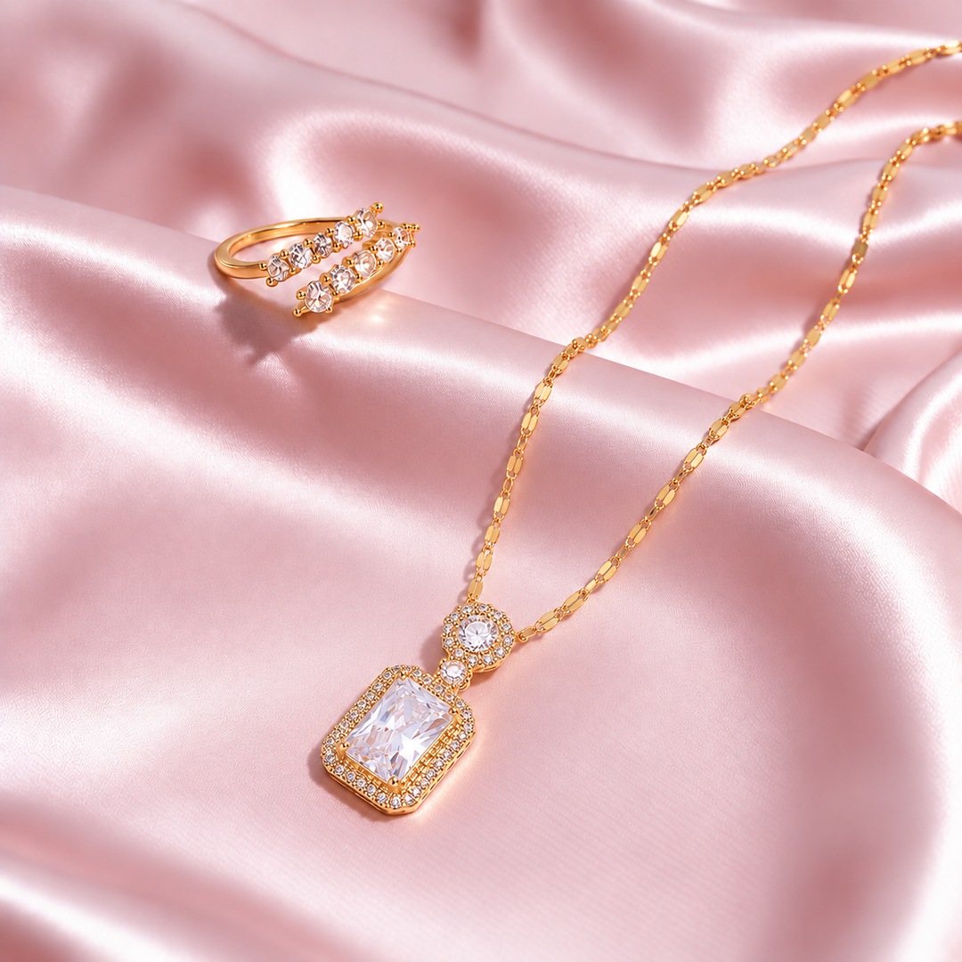 Ritzy Muse Ring And Necklace Set