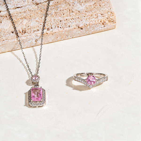 Toasty Detail Ring And Necklace Set