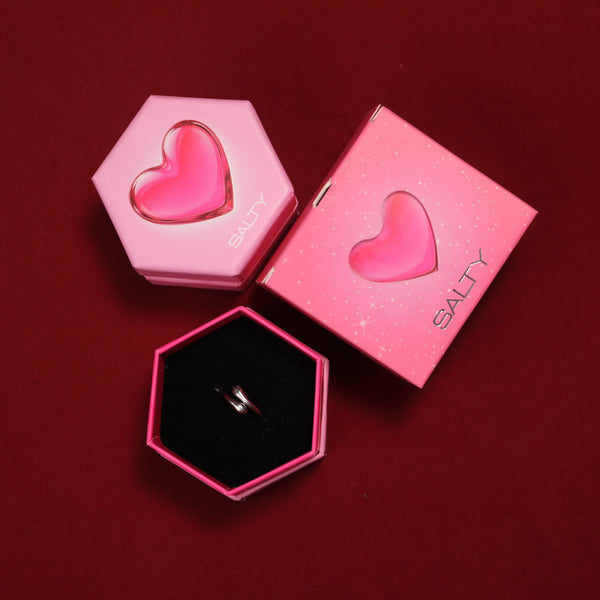 Silver Hug Promise Ring - Adjustable - Anti Tarnish With Valentine Box