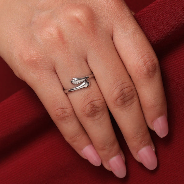 Silver Hug Promise Ring - Adjustable - Anti Tarnish