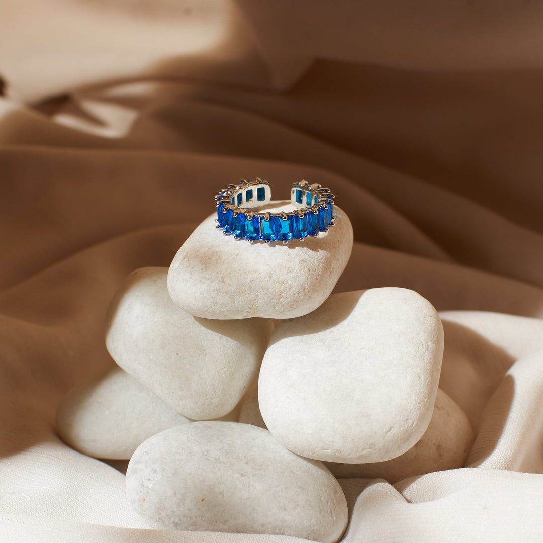 Dark Blue Tennis Ring - Salty Accessories