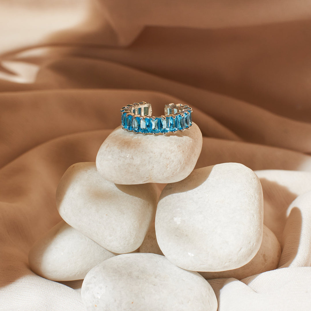 Cyan Tennis Ring - Salty Accessories