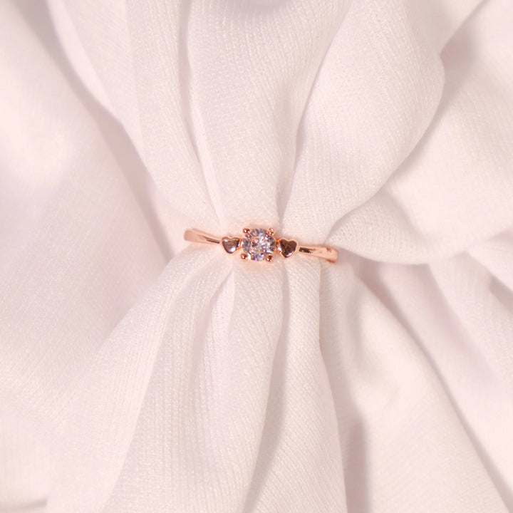 Heartbound crystal rose-gold ring - Salty Accessories