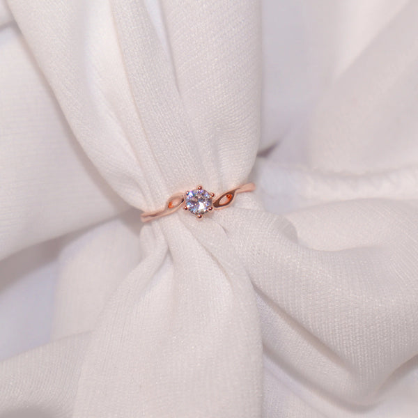 Negative almond rose-gold ring