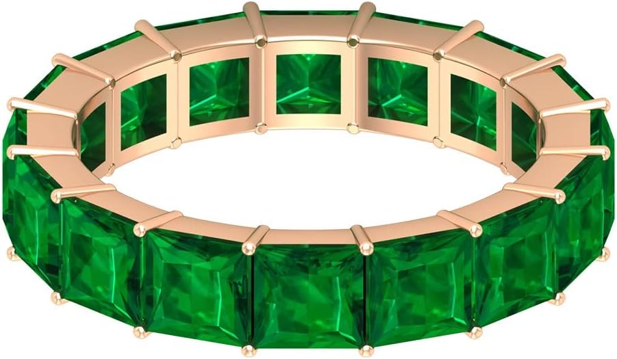 Emerald Cubic Tennis Ring