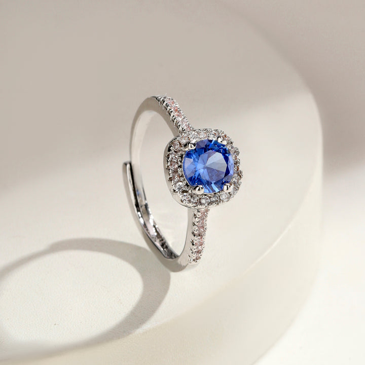 Radiant Cushion Cut Engagement Ring - Blue
