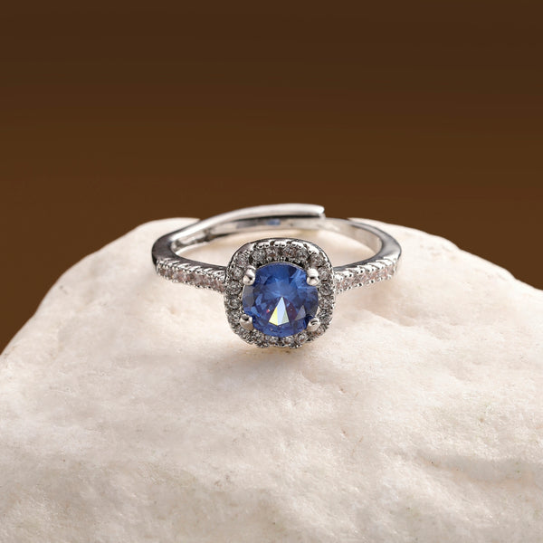 Radiant Cushion Cut Engagement Ring - Blue