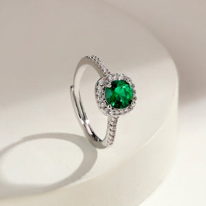 Radiant Cushion Cut Engagement Ring - Green