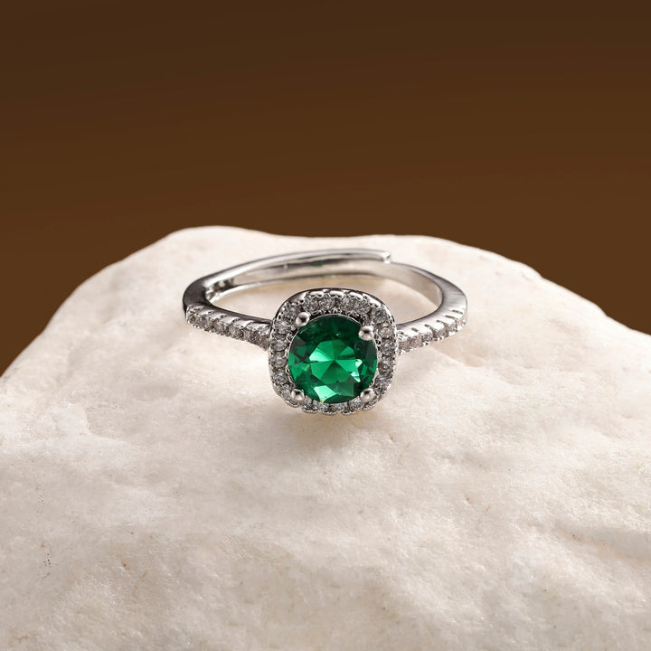 Radiant Cushion Cut Engagement Ring - Green