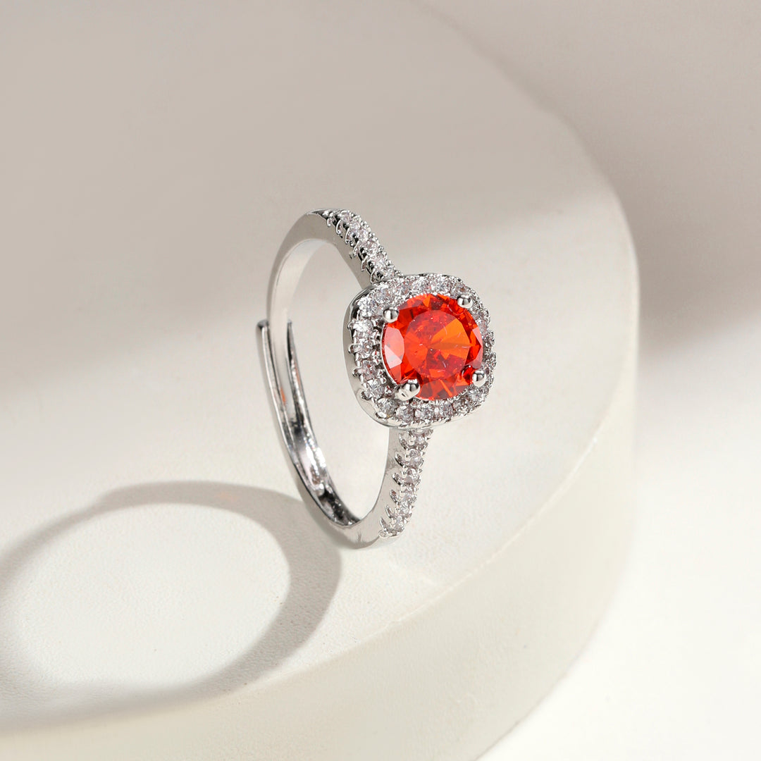 Radiant Cushion Cut Engagement Ring - Red