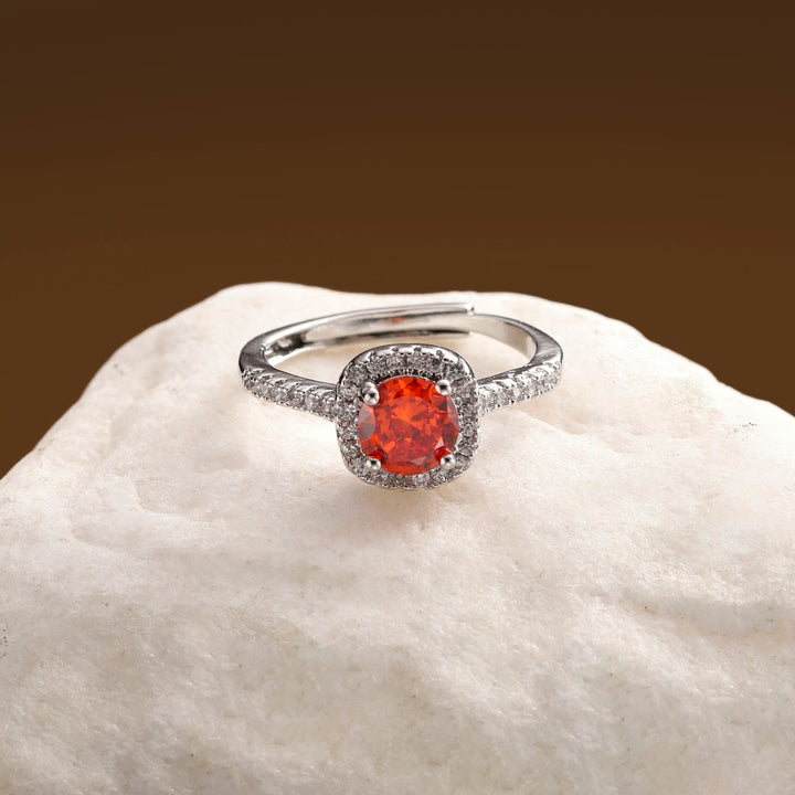 Radiant Cushion Cut Engagement Ring - Red