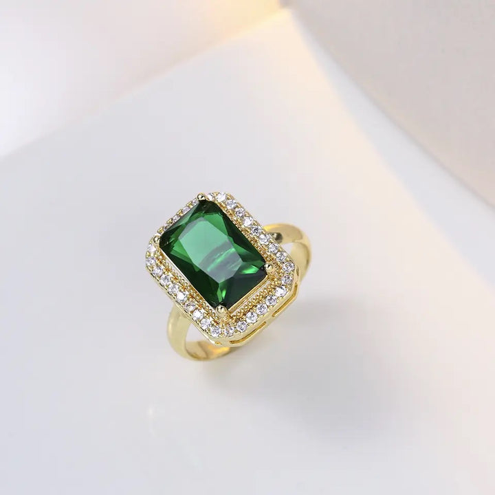 Artemisia Emerald Solitaire Ring - Salty Accessories