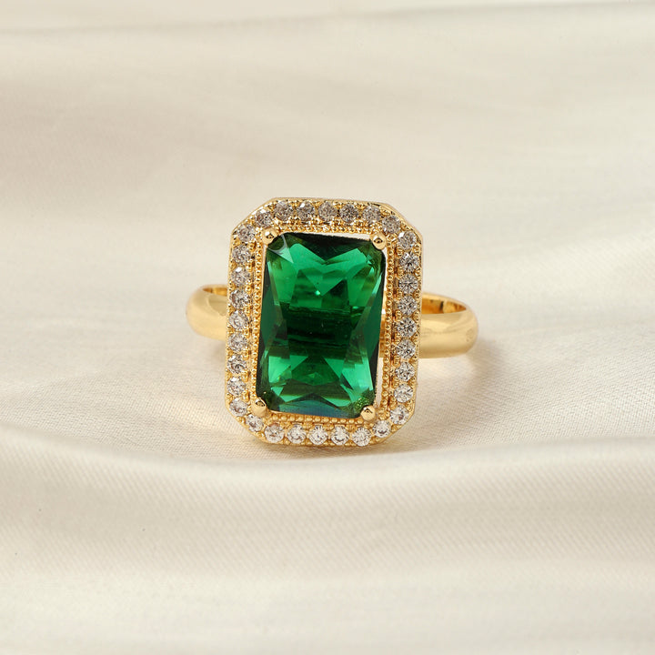 Artemisia Emerald Solitaire Ring - Salty Accessories