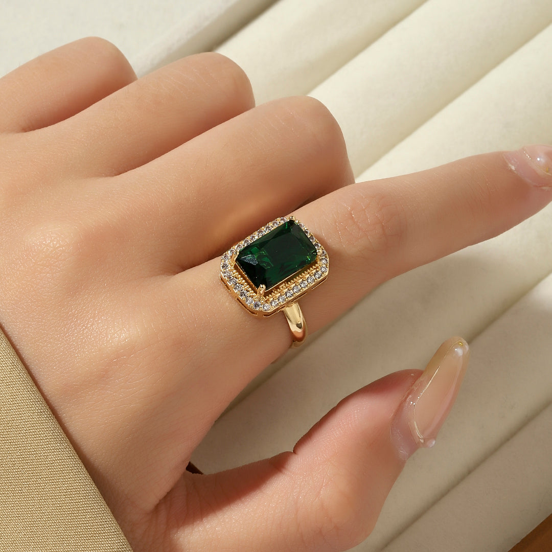 Artemisia Emerald Solitaire Ring - Salty Accessories