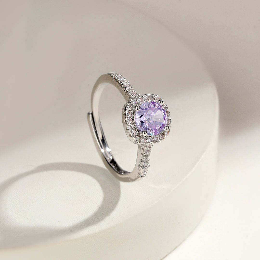 Radiant Cushion Cut Engagement Ring - Purple