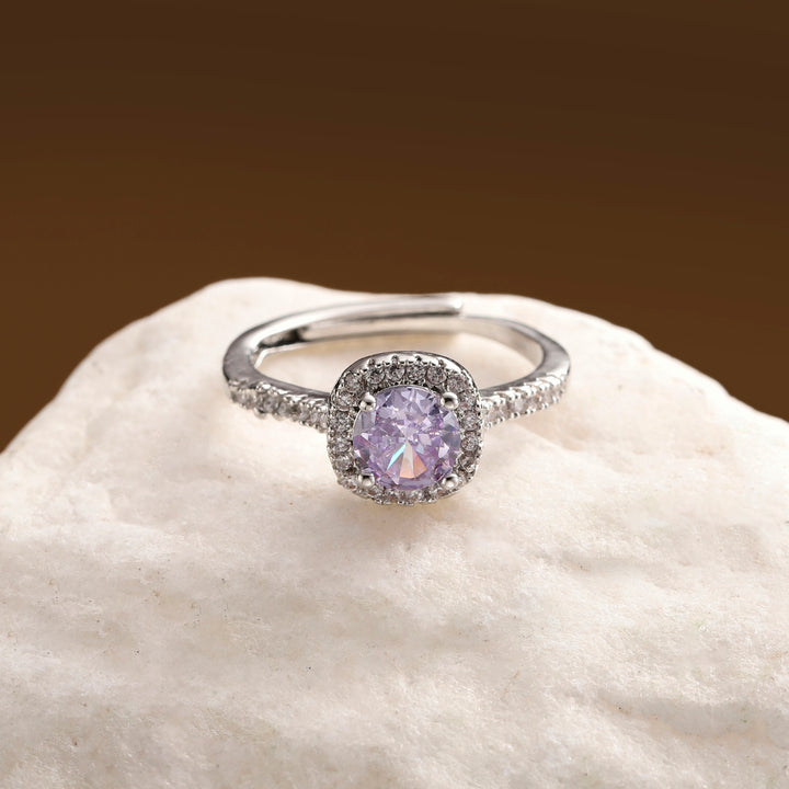 Radiant Cushion Cut Engagement Ring - Purple