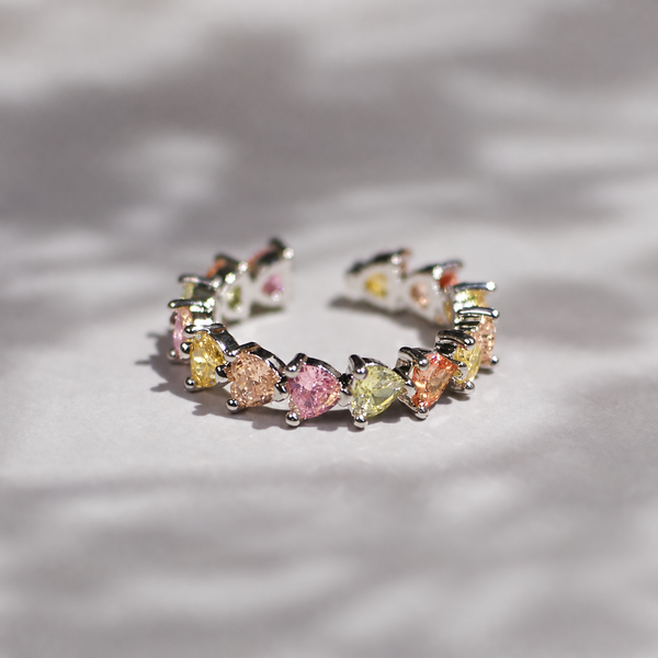 Multi Hour Heart Crystal Ring