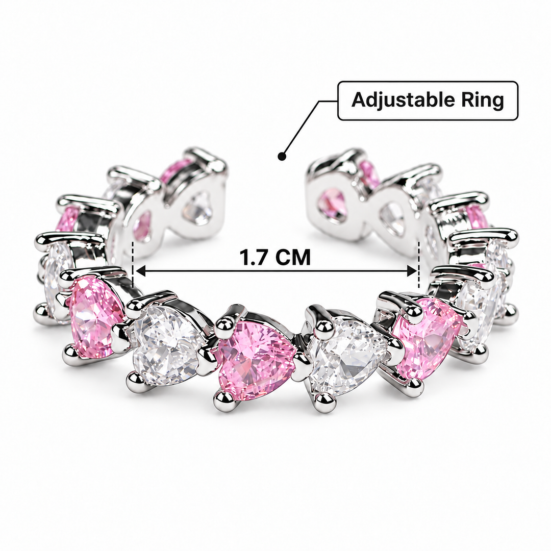 Blush Heartline Crystal Ring