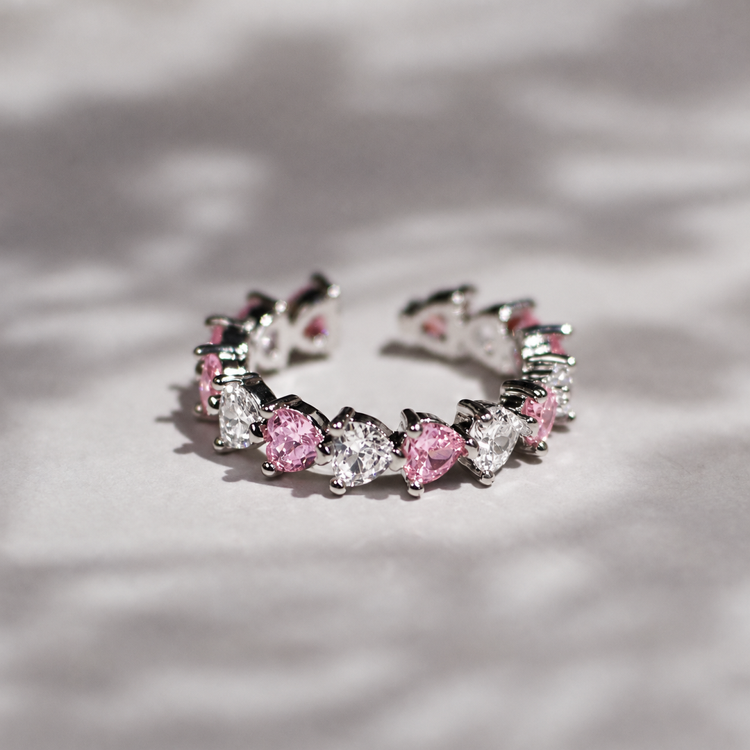 Blush Heartline Crystal Ring