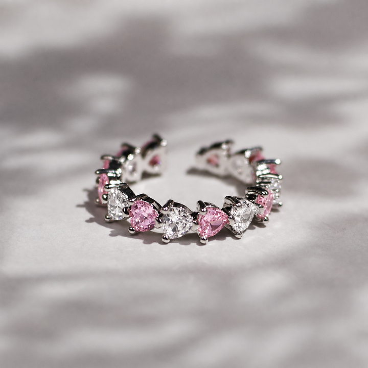 Blush Heartline Crystal Ring