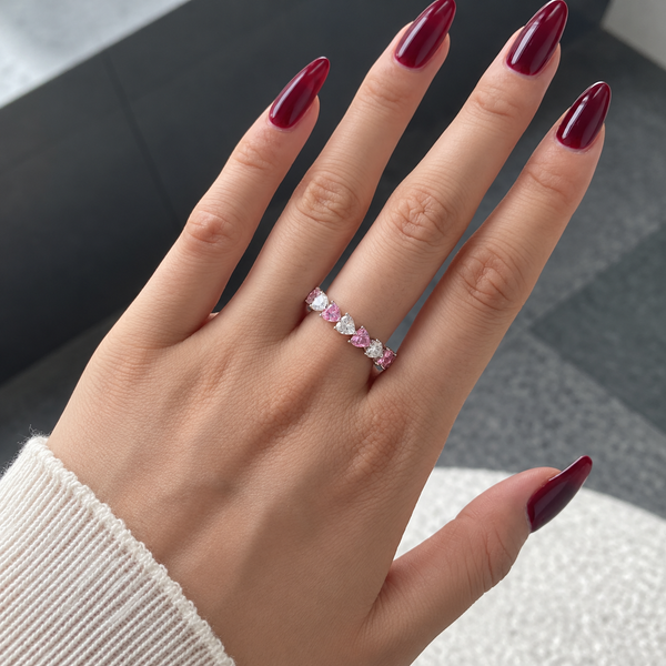Blush Heartline Crystal Ring