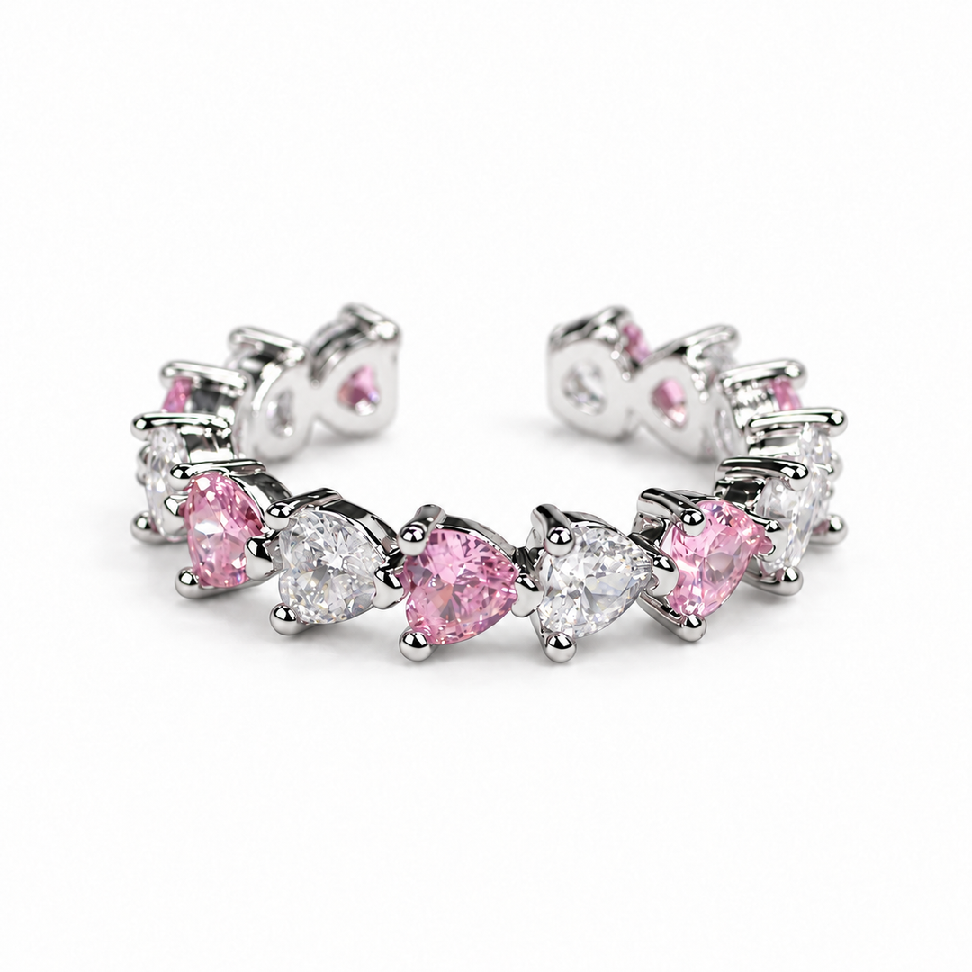 Blush Heartline Crystal Ring