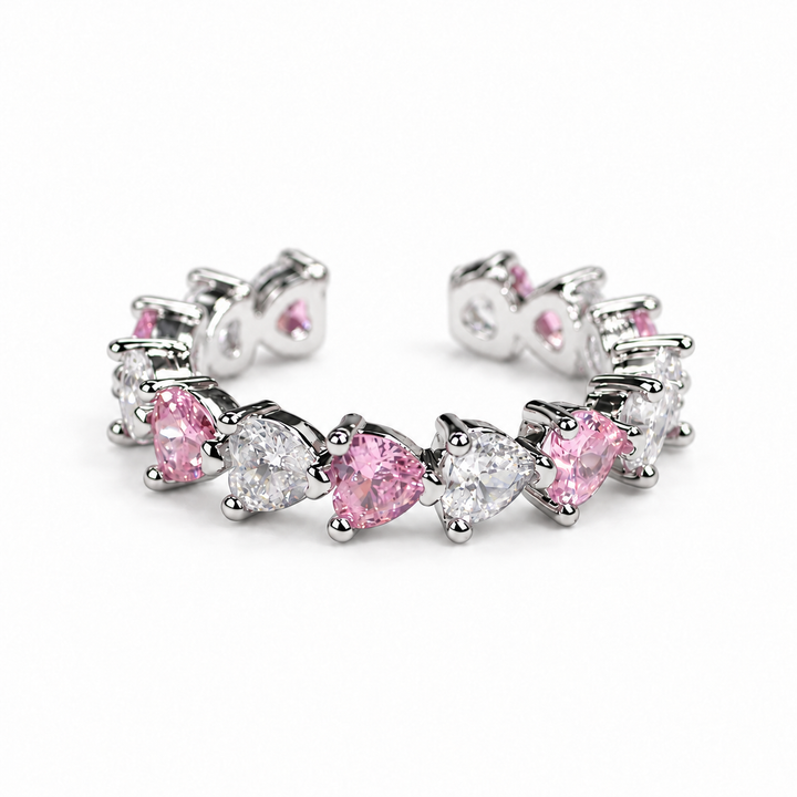 Blush Heartline Crystal Ring