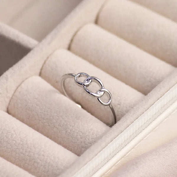 Interlooped Silver Band