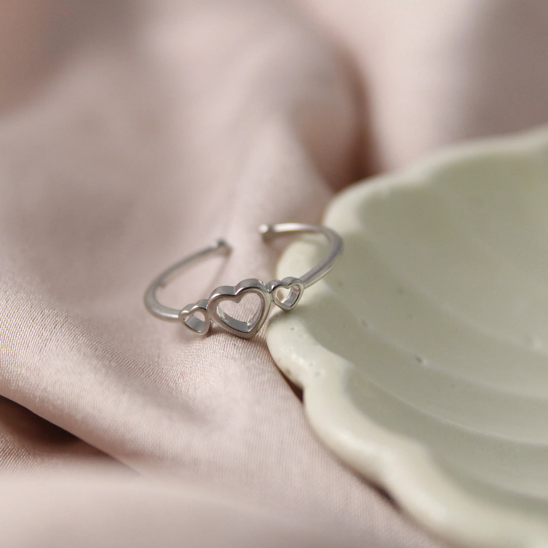 Heart In Heart Silver Band - Salty Accessories