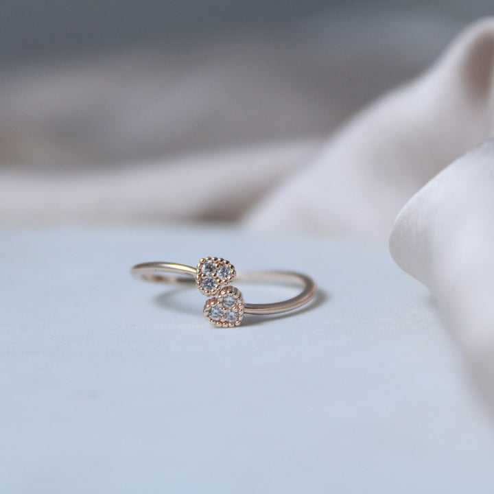 Double Hearts Minimal Ring - Salty Accessories