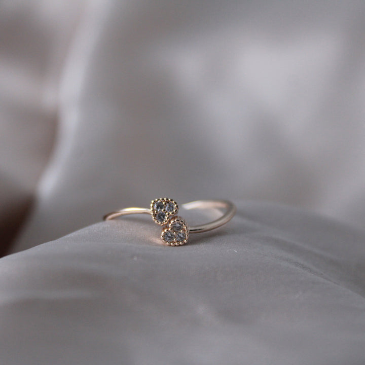 Double Hearts Minimal Ring - Salty Accessories