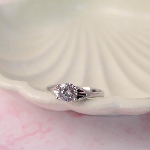 Angelina Crystal Silver Ring