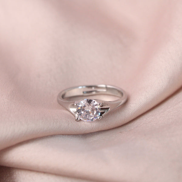 Angelina Crystal Silver Ring
