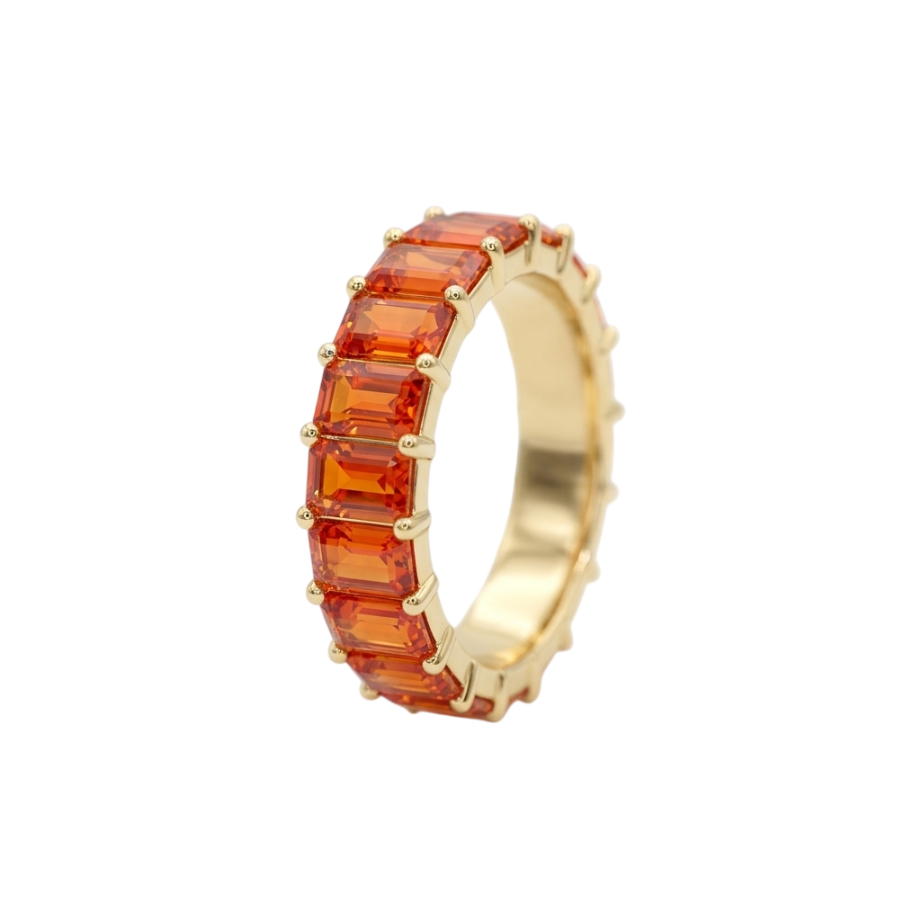 Garnet Glow Tennis Ring