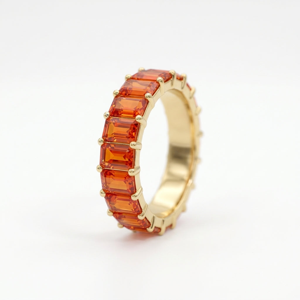 Garnet Glow Tennis Ring