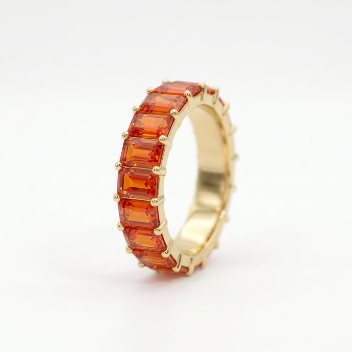 Garnet Glow Tennis Ring