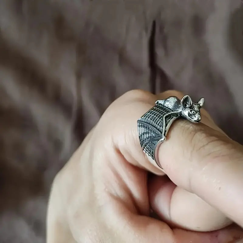 Spooky Bat Silver Ring - Salty Accessories