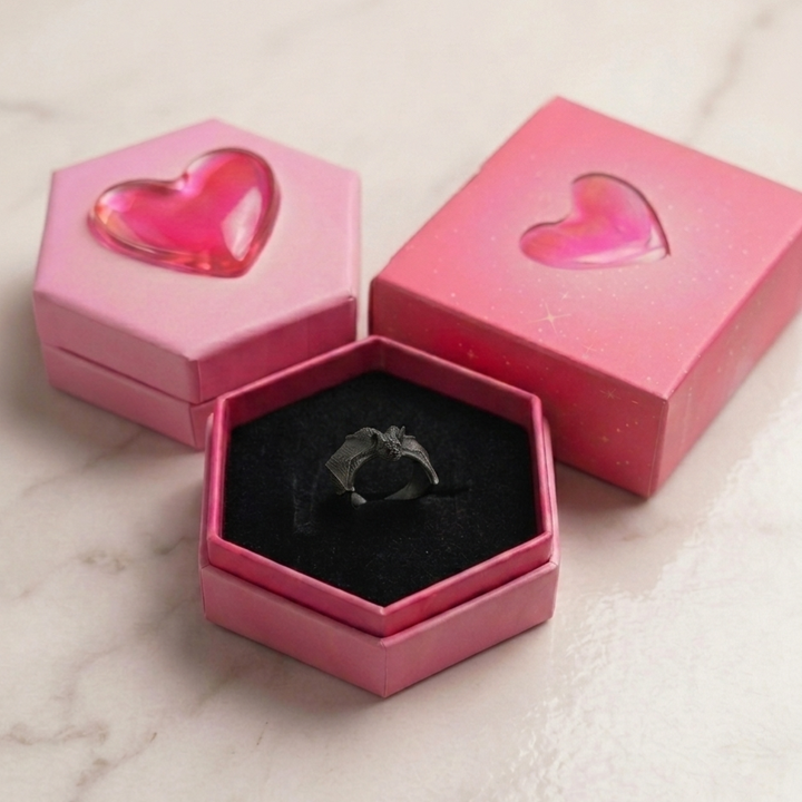 Spooky Bat Black Ring