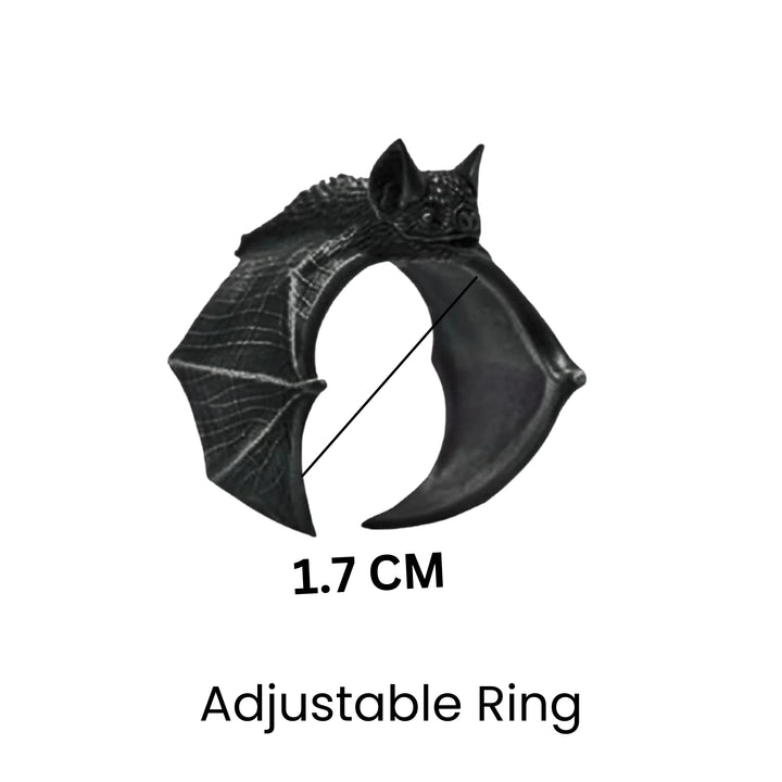 Spooky Bat Black Ring